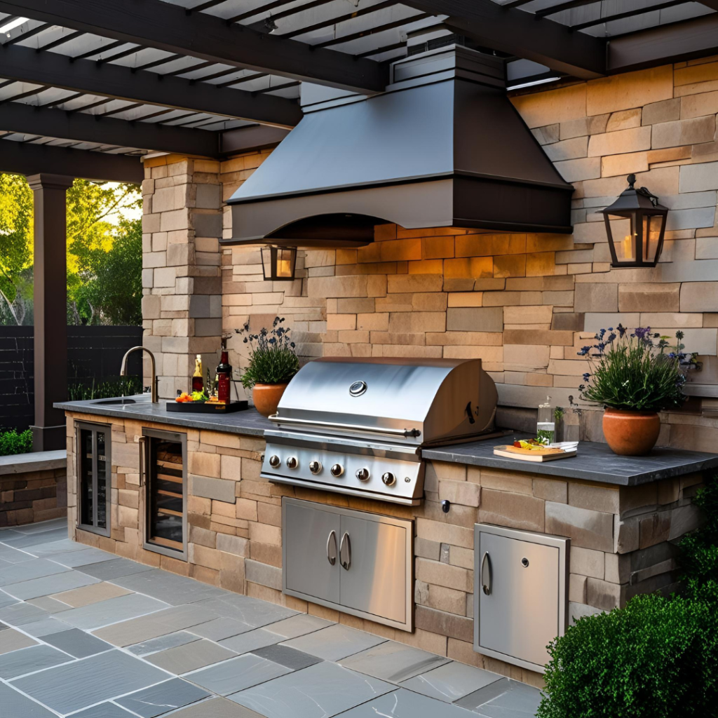 Cuisine extérieure avec barbecue à Auxerre