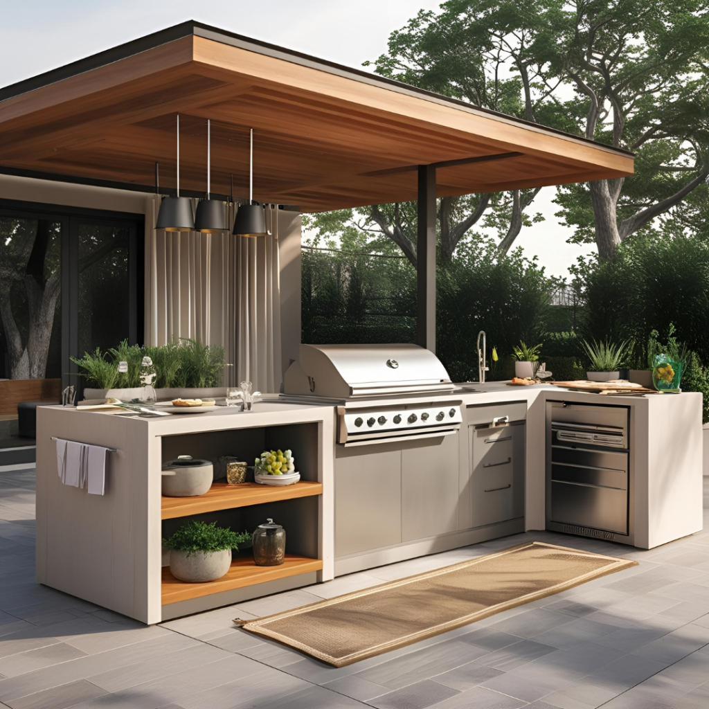 Cuisine extérieure avec plancha à Auxerre